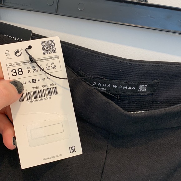 Zara Black Ankle Pants Trousers Size US 6 - Picture 5 of 8